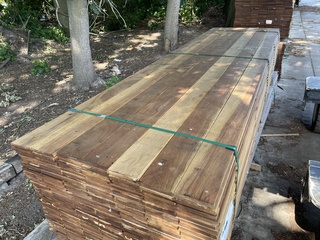 Ca. 182x Guyana Ipé planken geschaafd 16x140mm, lengte 350cm